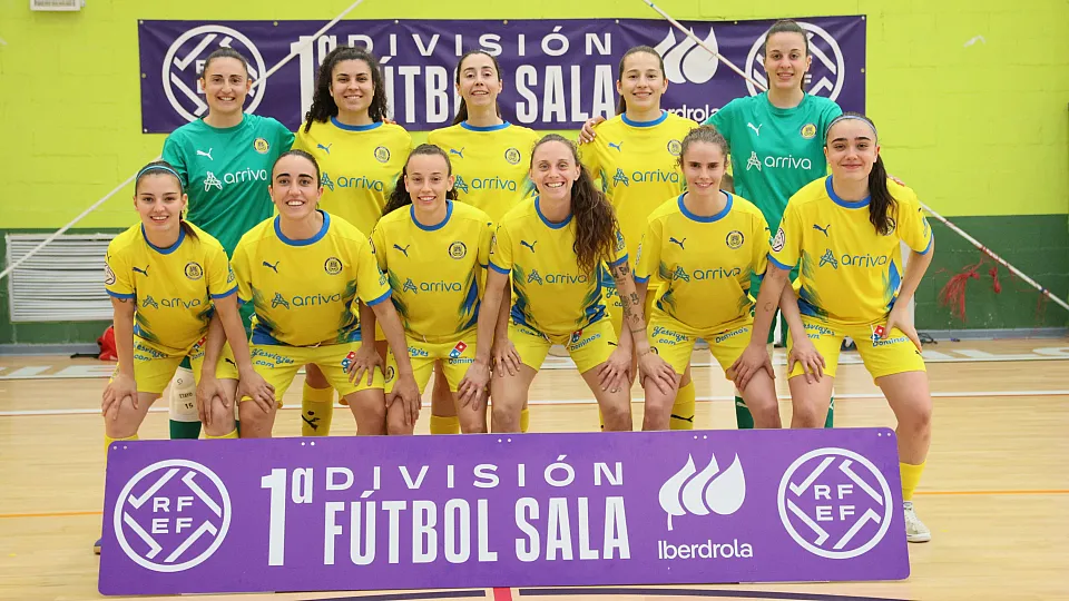 Formación del Arriva AD Alcorcón antes de su victoria ante STV Roldán en Primera FS Iberdrola